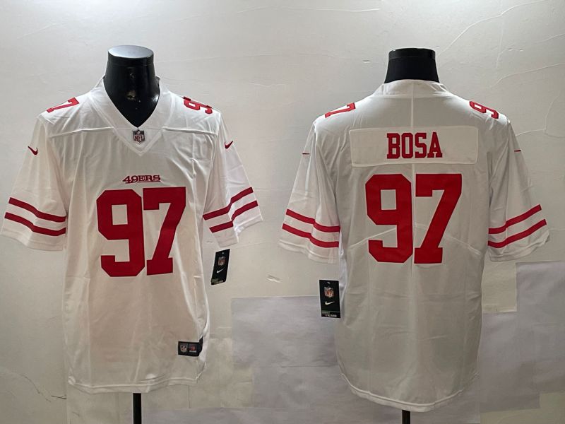 Men San Francisco 49ers 97 Bosa White Second generation 2024 Nike Limited NFL Jersey style 1